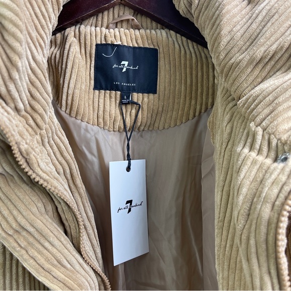 7 for all mankind corduroy puffer brown jacket winter brown - Picture 3 of 11